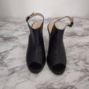 Chase & Chloe Willy -5 Women"s Slingback Buckled Open Toe Heel Chunky Ankle 7.5‎